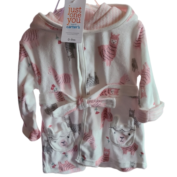 Carter's Just One You Baby Girls' Llama Bath Robe - Picture 2 of 7